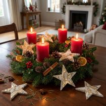 Artículo Estrella decorativa de corteza de abedul estrellas de abedul natural, doradas 6,5 cm 30 piezas