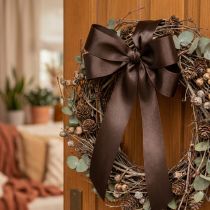 Artículo Cinta decorativa de tafetán, marrón, varios anchos, 50 m