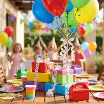 Artículo Cinta rizadora con globos cinta decorativa blanca, colorida 10mm 250m