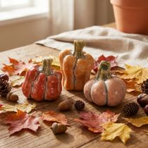 Artículo Juego de calabazas: Calabazas decorativas pequeñas para decoración otoñal, 5 cm, 3 piezas