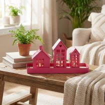 Artículo Casitas para velas sobre bandeja Decoraciones atmosféricas para momentos relajados en casa, 15 cm