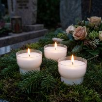 Artículo Velas votivas en color blanco con cuenco Ø4,3cm 25 uds.