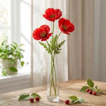 Artículo Rojo amapola 58cm - 74cm 3 piezas