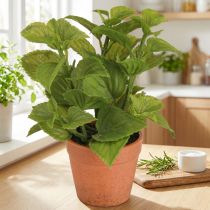 Artículo Menta en maceta Hierbas artificiales Plantas artificiales 18cm 2 piezas