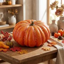 Artículo Calabaza artificial en color naranja vegetal artificial otoño Ø27cm
