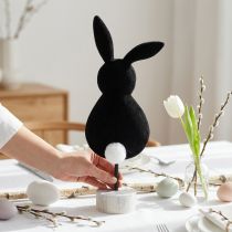 Artículo Soporte decoración de mesa decoración conejito de Pascua fieltro negro 50cm