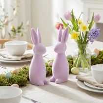 Artículo Conejitos de Pascua flocados decorativos – 2.ª opción – morado claro 8×10×29 cm 2 piezas