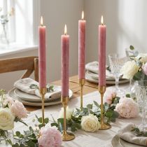 Artículo Velas cónicas unicolor rosa viejo 34mm x 300mm 4 piezas