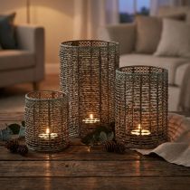 Artículo Portavelas metálicos para velas pequeñas, Ø8/10/13 cm, juego de 3