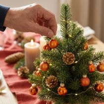 Artículo Mini bolas navideñas cristal naranja mate/brillante Ø2cm 44p