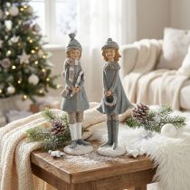Artículo Figuras decorativas invierno figuras infantiles niñas H19cm 2pcs