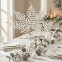 Artículo Deco helecho planta artificial hoja de helecho helecho artificial blanco L78cm