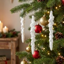 Artículo Decoración de carámbanos, decoración para árbol de Navidad cubierto de nieve, 14 cm, 4 piezas