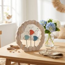 Artículo Decoración de mesa pez madera para colocar decoración marítima azul, roja Ø28cm