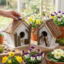 Artículo Caja nido decorativa casita para pájaros para decorar la naturaleza 14,5 2 uds.