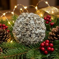Artículo Decoración navideña Bola navideña bola de nieve blanca Ø10cm
