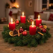 Artículo Mini bolas navideñas mezcla roja vidrio real Ø3cm 9 piezas
