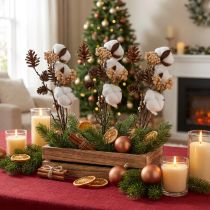 Artículo Ramas navideñas decorativas mix artificiales surtido 29cm 3 racimos
