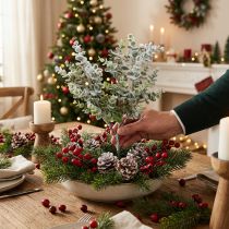 Artículo Rama de eucalipto artificial rama deco nevada eucalipto Navidad 48cm
