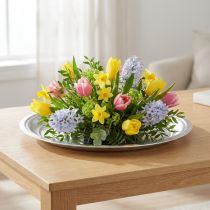 Artículo Plato decorativo metal plateado brillante Ø36cm H3cm
