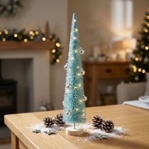 Artículo Árbol de Navidad artificial, delgado, con base de madera, 40 cm.