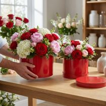 Artículo Jardinera roja brillante Ø18/20cm 2 uds