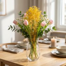Artículo Ramo de flores secas con paniculata. Ramas florales decorativas ideales para la decoración de mesas en cualquier época del año. 70 cm.