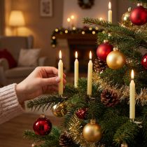 Artículo Velas de árbol velas de palo Ø13mm velas amarillas H10cm 22 piezas