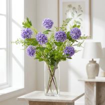 Artículo Bola de nieve flores artificiales flor violeta 5 umbelas L78cm 2 piezas