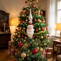 Artículo Adorno para árbol de Navidad de Papá Noel de cristal 34cm