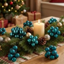 Artículo Mini adornos navideños en mezcla de acabado brillante y mate con bayas espejadas, 20 mm, 140 unidades.