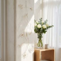 Artículo Guirnalda de flores de metal, alambre para corona de flores, decoración de verano, decoración de pared, dorado, 110 cm