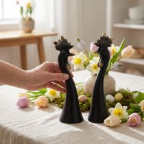 Artículo Decoración de Pascua decoración de pollo gallo oro negro Al. 19 cm 2 piezas