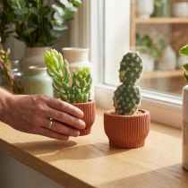 Artículo Plantas artificiales Cactus suculentos Planta verde artificial 14,5/15,5 cm 2 piezas