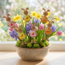 Artículo Plug de Pascua conejos con huevo 12cm L29cm 15 piezas