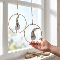 Artículo Decoración colgante ventana decoración percha decoración marítima pato Ø15cm 4 piezas