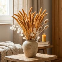 Artículo Flores secas de Setaria Pumila Naranja, mijo cerda, grano decorativo 72cm 200g