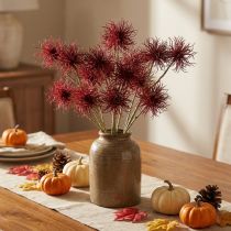 Artículo Xanthium flor artificial decoración otoño rojo 6 flores 80cm 3ud