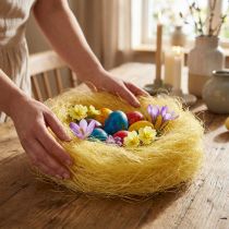 Artículo Hierba de sisal para manualidades, material artesanal material natural amarillo 300g