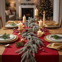 Artículo Guirnalda navideña, guirnalda de abeto con piñas y efecto escarcha, decoración de 180 cm para un ambiente festivo.