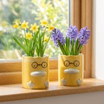 Artículo Jarrón decorativo cilíndrico de cerámica con forma de pato para un hogar elegante, 13 cm, 2 piezas
