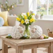 Artículo Oveja decorativa como un simpático punto de atracción para la sala de estar y el jardín, 11 cm, 2 unidades