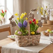 Artículo Figura decorativa de conejo de Pascua para decoraciones primaverales y acentos de temporada, 42 cm, 8 piezas