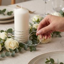Artículo Alambre de aluminio con diamante plateado de 2 mm y 10 m para decoración y manualidades.