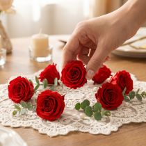 Artículo Rosas eternas Flores verdaderas Mini Rosas Rojas Ø3cm 16pzs