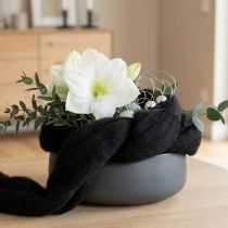Artículo Lana decorativa, cordón de lana, lana afieltrada para manualidades creativas y floristería, 2 m, negro