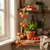 Artículo Guirnalda de tomates artificiales, enredadera decorativa, decoración realista para sala de estar, 135 cm