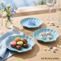 Artículo Plato de concha cuenco marítimo cerámica azul blanco 14cm 3 piezas