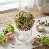 Artículo Mini bola decorativa rosa-verde artificial Ø10cm 1ud