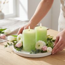 Artículo Vela velas de pilar color verde lima 85×120mm 2 piezas
